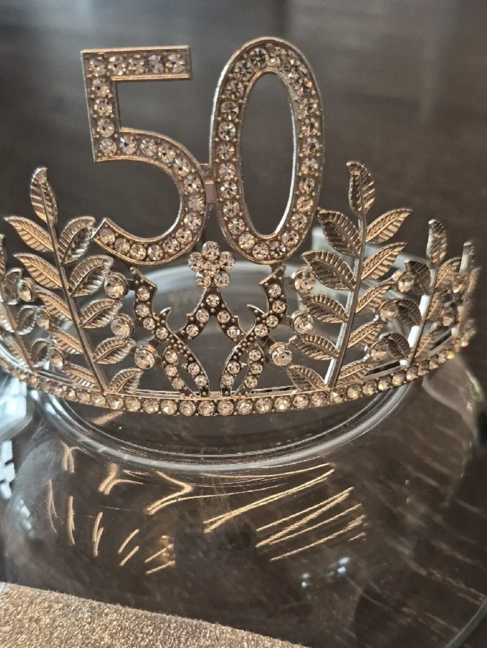 50 & Fabulous Silver Birthday Sash and Tiara Set